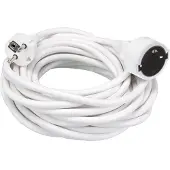 Velleman Verlengkabel, H05VV-F 3G1.5, 10 m, 16 A/230 V, 3500 W, type E/F, Schuko, voor binnen, pvc, wit