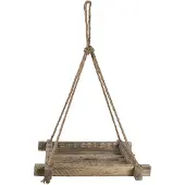 Clayre & Eef Plantenhanger 36x36 cm Bruin Hout Hangpot Bruin Hangpot