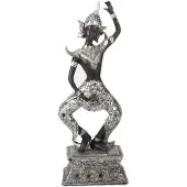 Gerimport Beeld Boeddha 34 X 12 X 8 Cm Polyresin Zilver