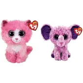 TY - Knuffel - Beanie Boo's - Reagan Cat & Eva Elephant