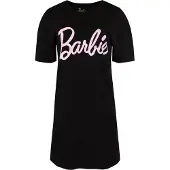 Sarcia.eu Barbie - Damesnachthemd, Zwart, Katoen, met Korte Mouwen / XXS