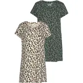 Vivance Nachthemd 'Dreams' beige / grijs / groen