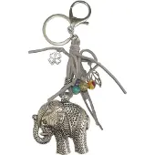 Een Wens Tas/sleutelhanger De Olifant Grijs