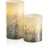 Paulmann Set van 2 Pauleen LED waskaarsen Glowing Glitter warm wit voor 3 x AAA batterijen met schakelaar
