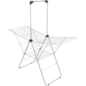 Metaltex - Droogrek Vento Plus - 30 meter drooglengte - Zilvergrijs - 5 jaar garantie - vleugels in hoogte verstelbaar - extra stang voor kledinghangers