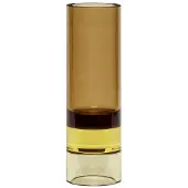 Hubsch Astro theelichthouder, bruin/geel, kristalglas, 15 cm, bruin / roest, Woon-/ Eetkamer, Glas