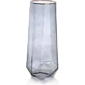 Mondex Vaas Serine | Mondex glas grijs 12.5x12.5x29.5 cm vazen | NADUVI