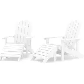 vidaXL Tuinstoelen 2 st Adirondack met voetensteunen HDPE wit