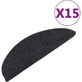 vidaXL Trapmatten zelfklevend 15 st 56x17x3 cm antracietkleurig