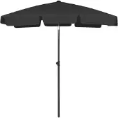 vidaXL Strandparasol, zwart, 180x120 cm