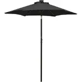 vidaXL Parasol met LED-verlichting 200x211 cm aluminium zwart
