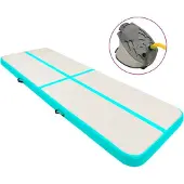 vidaXL Opblaasbare gymnastiekmat met pomp, 500x100x20 cm, PVC, groen