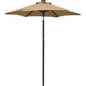 vidaXL Parasol met LED-verlichting 200x211 cm aluminium taupe