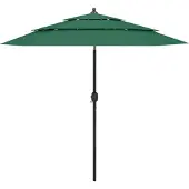 vidaXL Parasol 3-laags met aluminium paal 2,5 m groen
