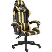vidaXL Racestoel kunstleer zwart en goudkleurig