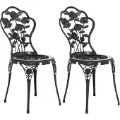 vidaXL Bistrostoelen 2 st gietaluminium zwart