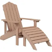 vidaXL Tuinstoel Adirondack met voetenbank HDPE bruin
