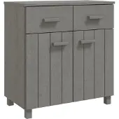 vidaXL Dressoir HAMAR 79x40x80 cm massief grenenhout lichtgrijs