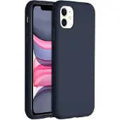 Accezz Liquid Silicone Backcover voor de Apple iPhone 11 - Donkerblauw