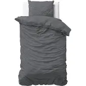 Sleeptime Dekbedovertrek Jason Anthracite Flanel-140 x 200 / 220 cm | 1-Persoons