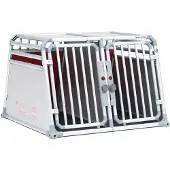 4Pets Pro 22 - Autobench - voor 2 Honden - L - Zilvergrijs - 66x96,5x93,5 cm