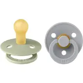 BIBS Colour Fopspenen - Maat 1 - 2-pack - Rond - Sage/Cloud - - 0-6 mnd - Fopspenen