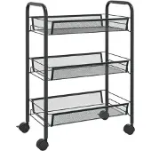 vidaXL Keuken Trolley IJzer - Zwart, 46 x 26 x 64 cm