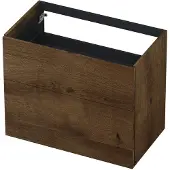 Ink Onderkast 80x45cm - Push To Open - 2 Lades - Fineer Chocolate - Badkamermeubels, Wastafelonderkasten - 8718835104719
