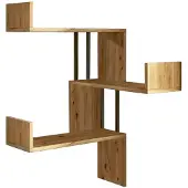 Emob Moderne Multifunctionele Wandplank met Opbergvakken | 100% Melamine Gecoat | 18mm Dikte | 60x109.4x60cm | Atlantic Pine