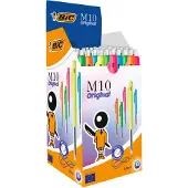 BIC M10 balpen Clic Colors - doos van 50 stuks - schrijfkleur blauw - medium punt (1.0 mm)
