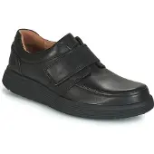 Clarks Clarksvoor mannen. 26136986 Leren schoenen Un Abode Strap Loafer zwart (42), Leer, Plat, Klittenband, Casual