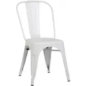 HorecaTraders Stapelstoel Tolix | Staal | Wit | 4 stuks