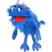 Living puppets – Handpop Schmackes, 35 cm | Monster to go met beweegbare mond | Inclusief papieren zak | Vanaf 3 jaar