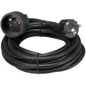 Perel Verlengkabel, H05VV-F 3G1.5, 5 m, 16 A/230 V, 3500 W, type E/F, voor binnen, pvc, zwart
