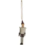 Clayre & Eef Hanger 12 cm Grijs Kunststof Pinokkio Woondecoratie Grijs Woondecoratie