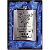 Benza Zakfles - Heupfles met Schroefdop - RVS - 18 jaar (inhoud 210 ml)