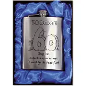 Benza Zakfles - Heupfles met Schroefdop - RVS - 60 jaar (inhoud 210 ml)