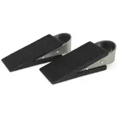 Benson Deurstopper - 2-delig - RVS - Zwart - Deurklem - Deurvastzetter - Deurbuffer - Rubber