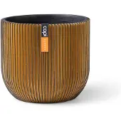 Capi Europe - Bloempot bol Groove Black & Gold - 8x6 - Goud - Opening Ø5.6 - Bloempot voor binnen - 5 jaar garantie - BGVGB131