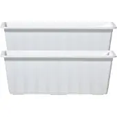 Prosperplast 2x Witte kunststof Agro plantenbakken/bloembakken 40 cm - Plantenbakken