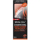 White Glo Houtskool Diep Vlekkenverwijderaar Witmakende Tandpasta Met Actieve Kool 100ml + Borstel