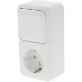 Q-Link Stopcontact met schakelaar | (Opbouw, Randaarde, Wissel, Wit)