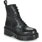 New rock Unisex zwarte gotische militaire bikerlaarzen - MILI084N-S3