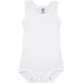 Petit Bateau Set met 2 witte babyrompertjes zonder mouwen. Jongens Rompertje - Wit