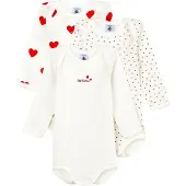 Petit Bateau Rompertje/body rood / wit
