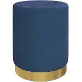 vidaXL Hocker met opbergruimte rond fluweel 31 x 37 cm blauw