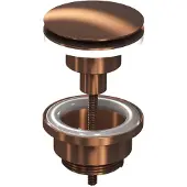 Ink Afsluitbare Klikplug Messing - Mat Rosé Goud - 8718835105341 - Wastafels, Afvoerpluggen