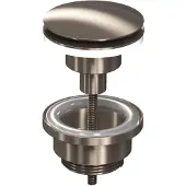Ink Afsluitbare Klikplug Messing - Brushed Nickel - 8718835105310 - Wastafels, Afvoerpluggen