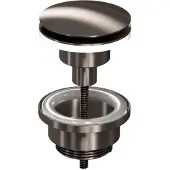 Ink Afsluitbare Klikplug Messing - Metal Black - 8718835105327 - Wastafels, Afvoerpluggen