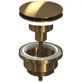 Ink Afsluitbare Klikplug Messing - Brushed Mat Goud - Wastafels - Afvoerpluggen - 8718835105334